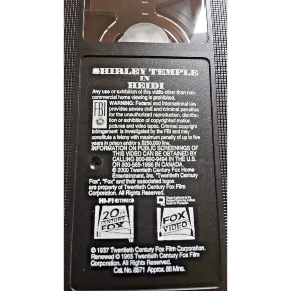 Shirley Temple VHS 3 Tape Gift Set "Curly Top" "Heidi" "Baby Take a Bow" - Picture 12 of 12